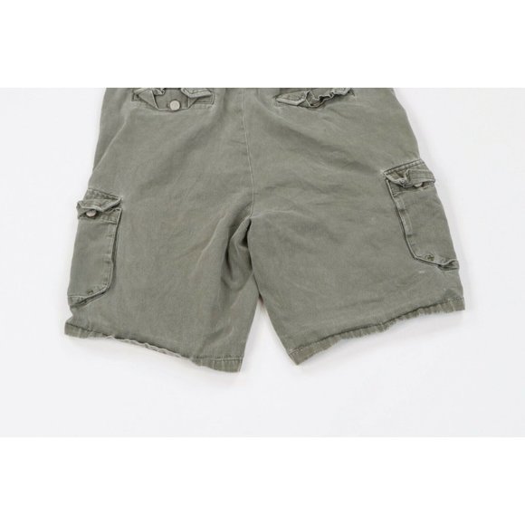Vintage 90s Blind Skateboards Mens 34 Faded Button Fly Cargo Shorts Green USA - Picture 8 of 8